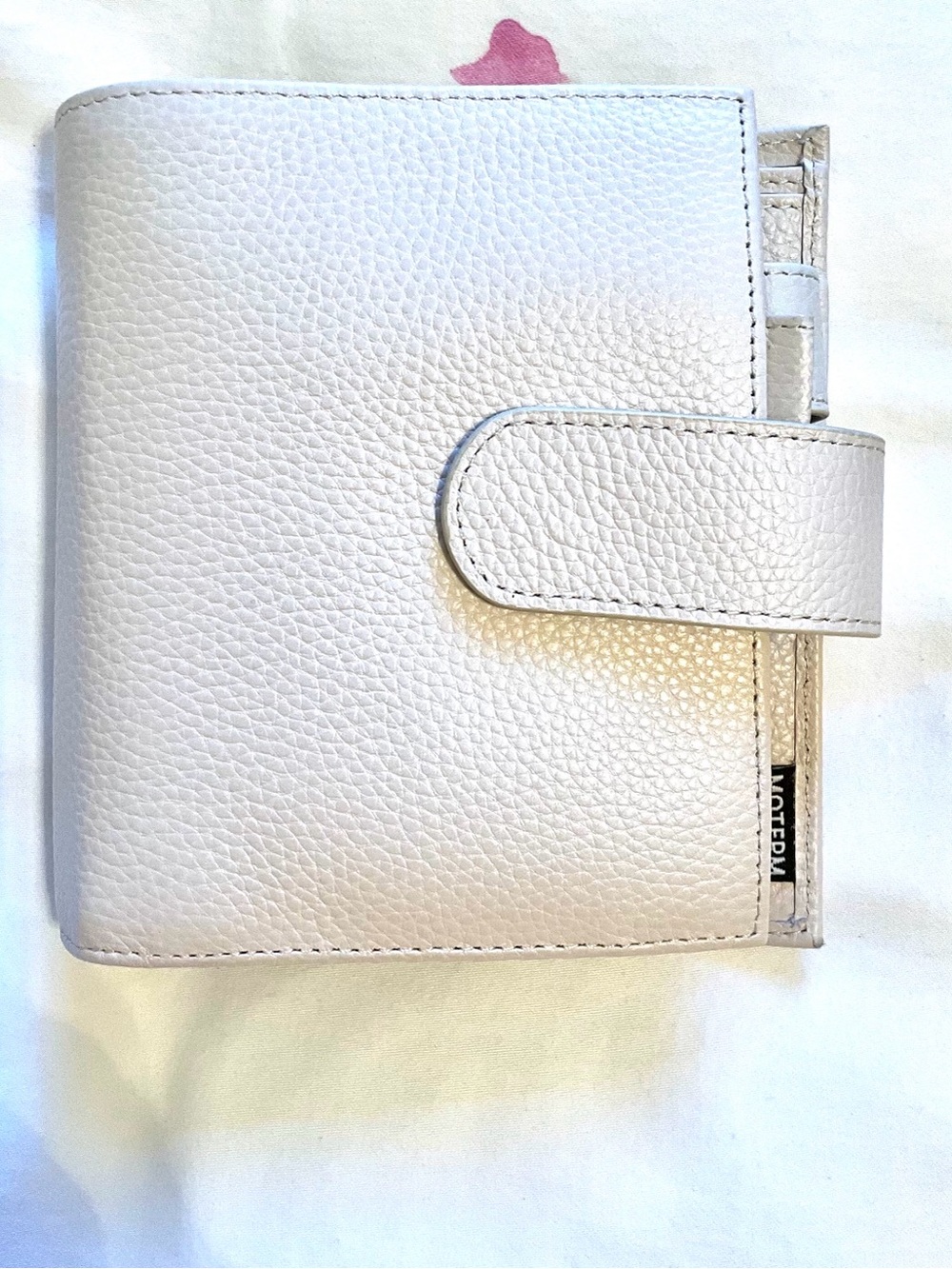 Pebbled White Snap Agenda wallet size A7